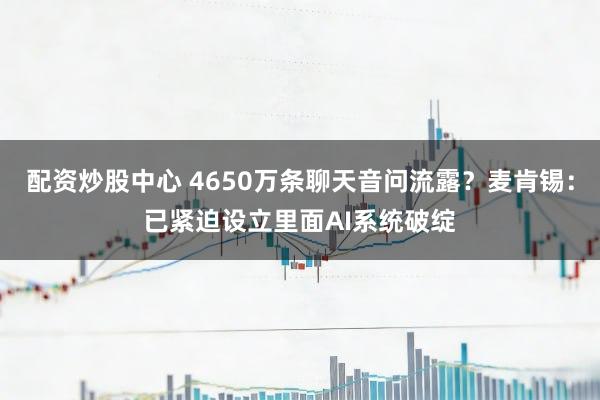 配资炒股中心 4650万条聊天音问流露?麦肯锡:已紧迫设立里面AI系统破绽